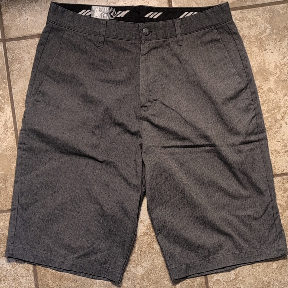Volcom Charcoal Flat Front Shorts